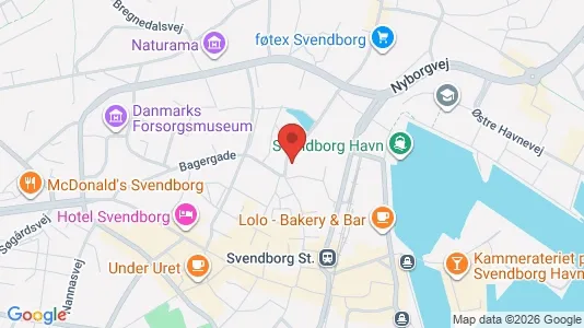 Erhvervslokaler til leje i Svendborg - kort over placeringen