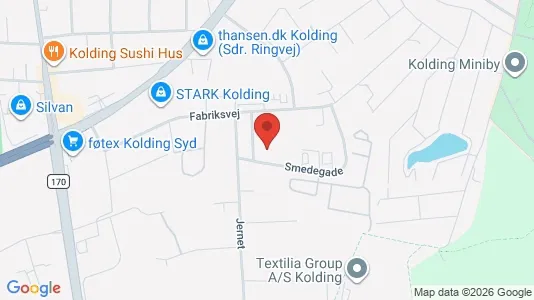 Erhvervslokaler til leje i Kolding - kort over placeringen