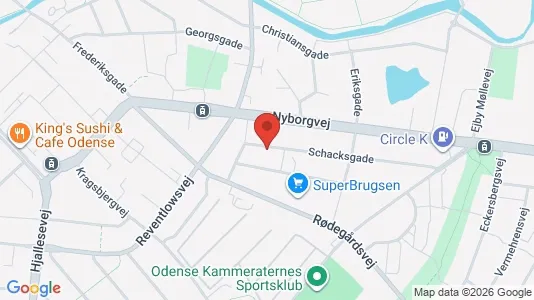 Erhvervslokaler til leje i Odense C - kort over placeringen
