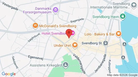 Erhvervslokaler til leje i Svendborg - kort over placeringen