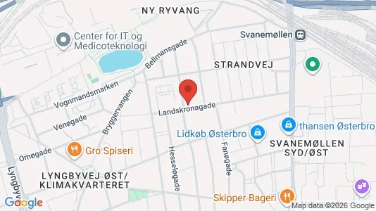 Erhvervslokaler til leje i Østerbro - kort over placeringen