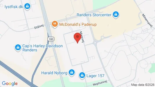 Erhvervslokaler til leje i Randers SØ - kort over placeringen