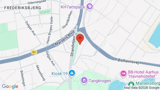 Erhvervslokaler til leje i Århus C - kort over placeringen