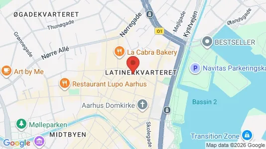 Erhvervslokaler til leje i Århus C - kort over placeringen