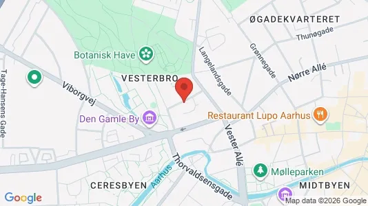 Erhvervslokaler til leje i Århus C - kort over placeringen