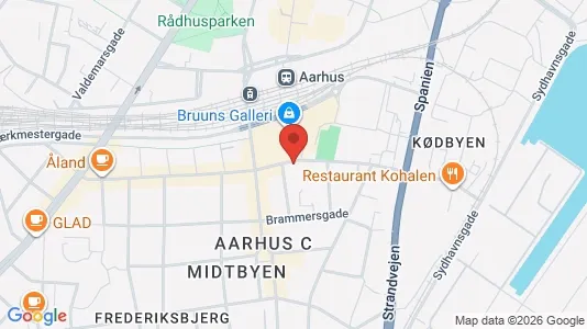 Erhvervslokaler til leje i Århus C - kort over placeringen
