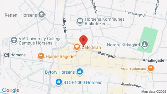 Erhvervslokaler til leje i Horsens - kort over placeringen