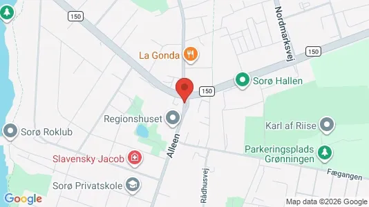 Erhvervslokaler til leje i Sorø - kort over placeringen