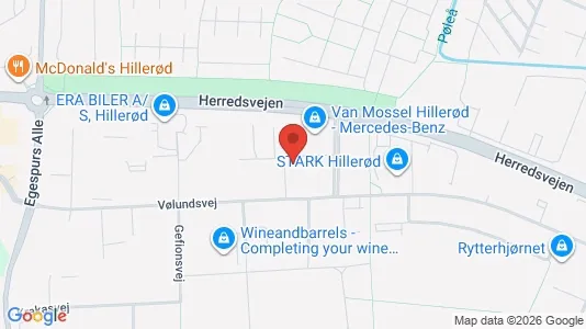 Erhvervslokaler til leje i Hillerød - kort over placeringen