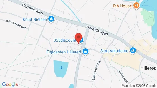 Erhvervslokaler til leje i Hillerød - kort over placeringen
