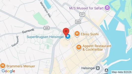 Erhvervslokaler til leje i Helsingør - kort over placeringen