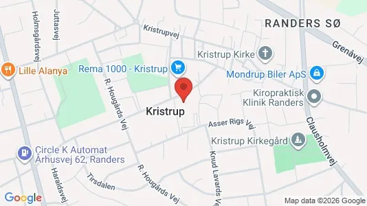 Erhvervslokaler til leje i Randers SØ - kort over placeringen