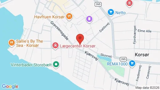 Erhvervslokaler til leje i Korsør - kort over placeringen