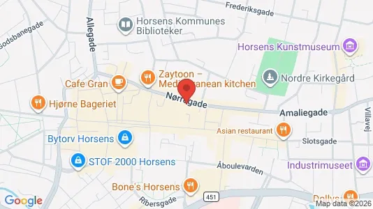 Erhvervslokaler til leje i Horsens - kort over placeringen