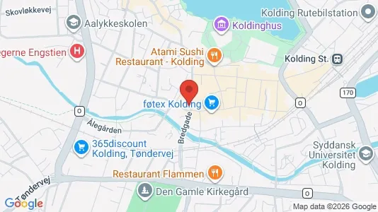 Erhvervslokaler til leje i Kolding - kort over placeringen
