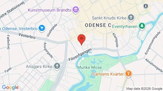 Erhvervslokaler til leje i Odense C - kort over placeringen