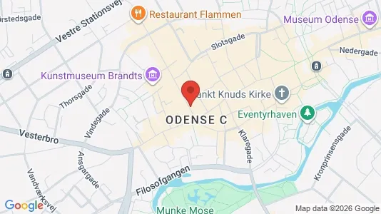 Erhvervslokaler til leje i Odense C - kort over placeringen