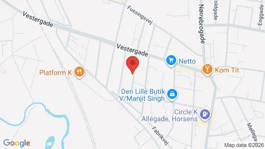 Erhvervslokaler til leje i Horsens - kort over placeringen