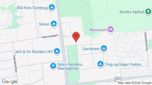 Erhvervslokaler til leje i Randers NØ - kort over placeringen