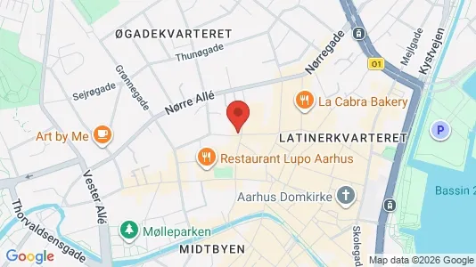 Erhvervslokaler til leje i Århus C - kort over placeringen