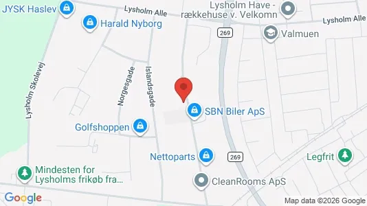 Erhvervslokaler til leje i Haslev - kort over placeringen