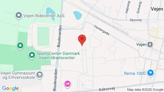 Erhvervslokaler til leje i Vejen - kort over placeringen