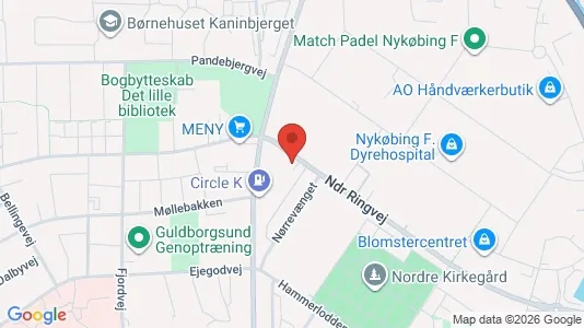 Erhvervslokaler til leje i Nykøbing Falster - kort over placeringen