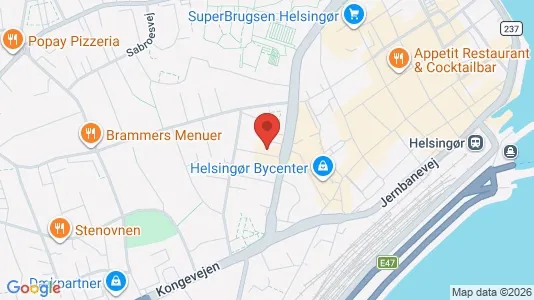 Erhvervslokaler til leje i Helsingør - kort over placeringen