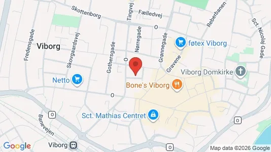 Erhvervslokaler til leje i Viborg - kort over placeringen