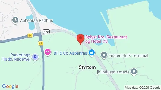 Erhvervslokaler til leje i Aabenraa - kort over placeringen