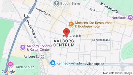 Erhvervslokaler til leje i Aalborg Centrum - kort over placeringen