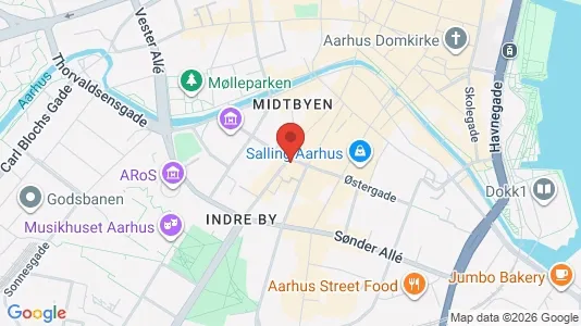 Erhvervslokaler til leje i Århus C - kort over placeringen