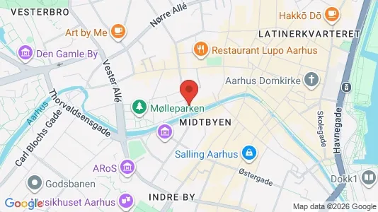 Erhvervslokaler til leje i Århus C - kort over placeringen