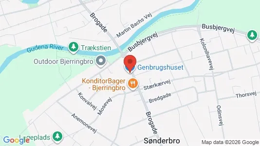 Erhvervslokaler til leje i Bjerringbro - kort over placeringen