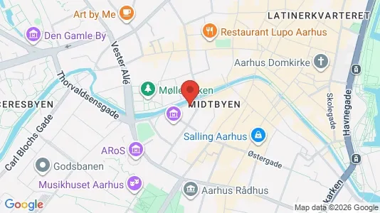Erhvervslokaler til leje i Århus C - kort over placeringen