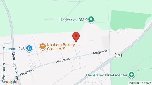 Erhvervslokaler til leje i Haderslev - kort over placeringen