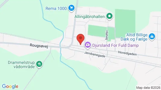 Erhvervslokaler til leje i Allingåbro - kort over placeringen
