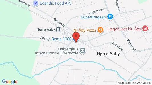 Erhvervslokaler til leje i Nørre Aaby - kort over placeringen