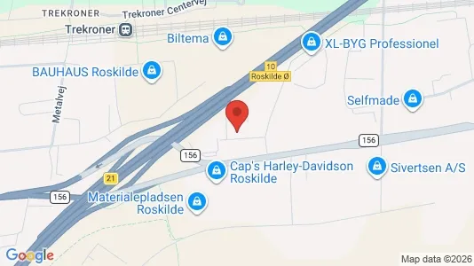 Erhvervslokaler til leje i Roskilde - kort over placeringen