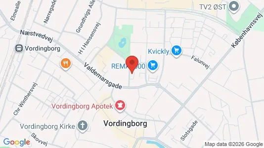 Erhvervslokaler til leje i Vordingborg - kort over placeringen