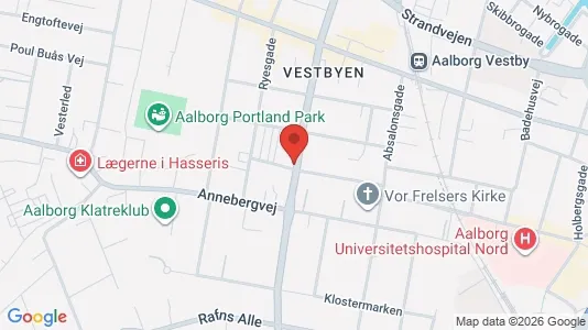 Erhvervslokaler til leje i Aalborg Centrum - kort over placeringen