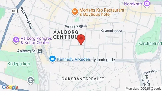 Erhvervslokaler til leje i Aalborg Centrum - kort over placeringen