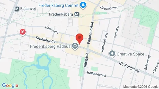 Erhvervslokaler til leje i Frederiksberg - kort over placeringen