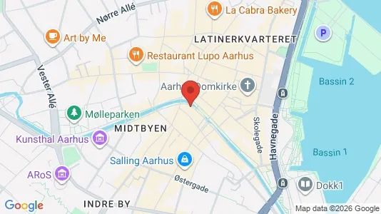 Erhvervslokaler til leje i Århus C - kort over placeringen