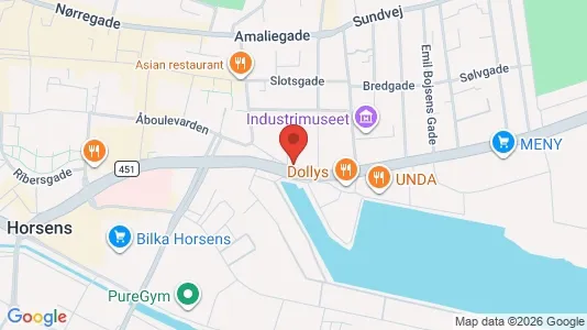 Erhvervslokaler til leje i Horsens - kort over placeringen