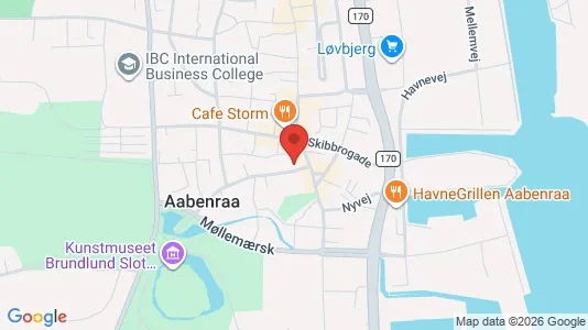 Erhvervslokaler til leje i Aabenraa - kort over placeringen