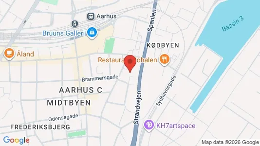 Erhvervslokaler til leje i Århus C - kort over placeringen
