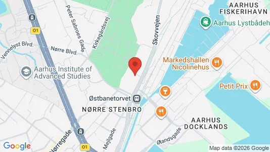 Erhvervslokaler til leje i Århus C - kort over placeringen