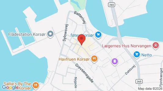 Erhvervslokaler til leje i Korsør - kort over placeringen