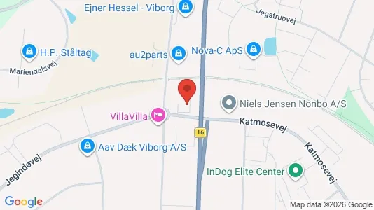 Erhvervslokaler til leje i Viborg - kort over placeringen